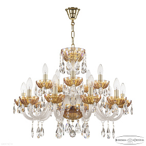 Хрустальная подвесная люстра Bohemia IVELE Crystal 5417/10+5/240 G Shampan/M-1H