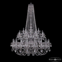 Большая хрустальная люстра Bohemia IVELE Crystal 1406/20+10+5/400/h-160/2d Ni