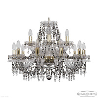 Хрустальная подвесная люстра Bohemia IVELE Crystal 1410/10+5/240 G V0300 R731