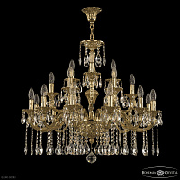 Хрустальная подвесная люстра Bohemia IVELE Crystal Verona 72199/12+6+3/250 A G