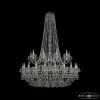 Большая хрустальная люстра Bohemia IVELE Crystal 1409/20+10/400/h-152/2d Ni