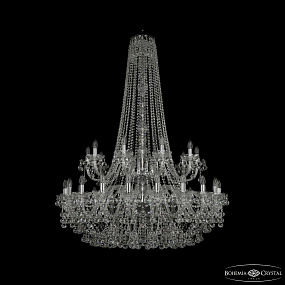 Большая хрустальная люстра Bohemia IVELE Crystal 1409/20+10/400/h-152/2d Ni