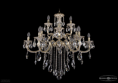 Литая подвесная люстра с хрусталем Bohemia IVELE Crystal 1722/6+3+3/335/B/GW