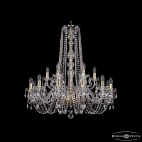 Большая хрустальная люстра Bohemia IVELE Crystal 1402/12+6/300/h-90 G