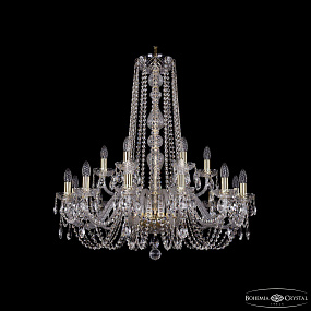 Большая хрустальная люстра Bohemia IVELE Crystal 1402/12+6/300/h-90 G