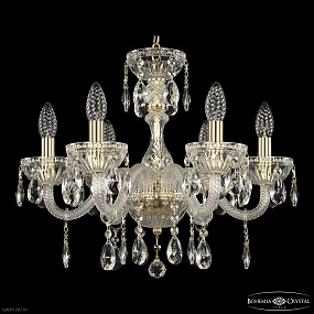 Хрустальная подвесная люстра Bohemia IVELE Crystal 5417/6/165 G Clear/M-1G