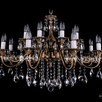 Литая подвесная люстра с хрусталем Bohemia IVELE Crystal 1703/16/320/B/FP