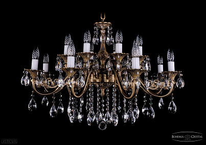 Литая подвесная люстра с хрусталем Bohemia IVELE Crystal 1703/16/320/B/FP