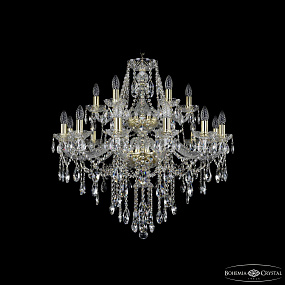 Большая хрустальная люстра Bohemia IVELE Crystal 1415/12+6/300/2d G