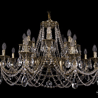 Литая подвесная люстра с хрусталем Bohemia IVELE Crystal 1702/8+8/335+150/C/GB