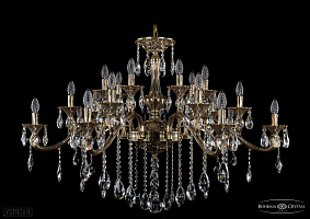 Литая подвесная люстра с хрусталем Bohemia IVELE Crystal 1709/21/410/B/GB