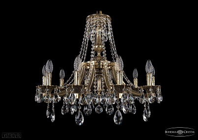Литая подвесная люстра с хрусталем Bohemia IVELE Crystal 1771/10/220/A/GB