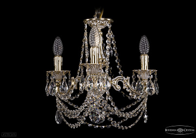 Литая подвесная люстра с хрусталем Bohemia IVELE Crystal 1707/3/125/C/GW