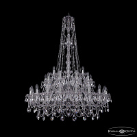 Большая хрустальная люстра Bohemia IVELE Crystal 1411/20+10+5/400/XL-155/2d Ni