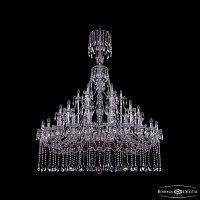 Большая хрустальная люстра Bohemia IVELE Crystal 1413/24+12+6/530/XL-176 Ni