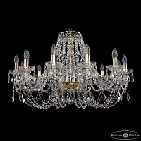 Хрустальная подвесная люстра Bohemia IVELE Crystal 1406/12/300/G/Leafs
