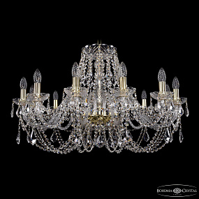 Хрустальная подвесная люстра Bohemia IVELE Crystal 1406/12/300/G/Leafs
