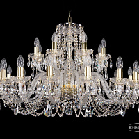 Хрустальная подвесная люстра Bohemia IVELE Crystal 1402/16+8/360/G