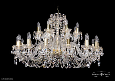 Хрустальная подвесная люстра Bohemia IVELE Crystal 1402/16+8/360/G