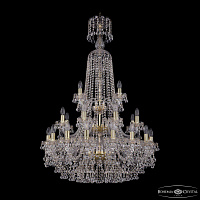 Большая хрустальная люстра Bohemia IVELE Crystal 1409/16+8+4/300/XL-130/3d G