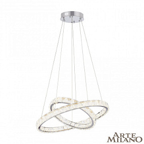 Подвесная хрустальная светодиодная люстра Arte Milano 311311/D600-D400 NI