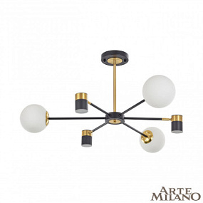 Большая светодиодная люстра Arte Milano 274802/6 BK/GD