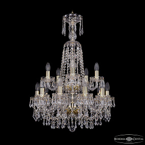 Большая хрустальная люстра Bohemia IVELE Crystal 1403/10+5/195/XL-84/2d G