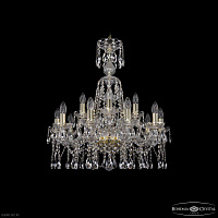 Большая хрустальная люстра Bohemia IVELE Crystal 1413/10+5/220/XL-74 G