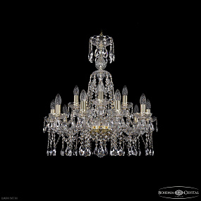 Большая хрустальная люстра Bohemia IVELE Crystal 1413/10+5/220/XL-74 G
