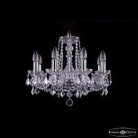 Хрустальная подвесная люстра Bohemia IVELE Crystal 1402/8/160/Ni/Leafs