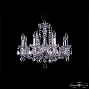 Хрустальная подвесная люстра Bohemia IVELE Crystal 1402/8/160/Ni/Leafs