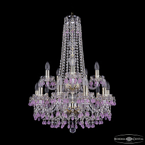 Хрустальная подвесная люстра Bohemia IVELE Crystal 1410/10+5/195/h-82/2d G V7010