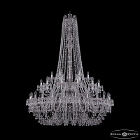 Большая хрустальная люстра Bohemia IVELE Crystal 1410/24+12+6/460/h-175/2d Ni V0300