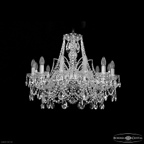 Хрустальная подвесная люстра Bohemia IVELE Crystal 1411/12/240 Ni
