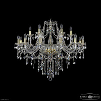 Большая хрустальная люстра Bohemia IVELE Crystal 1415/12+6/360 G