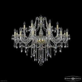 Большая хрустальная люстра Bohemia IVELE Crystal 1415/12+6/360 G