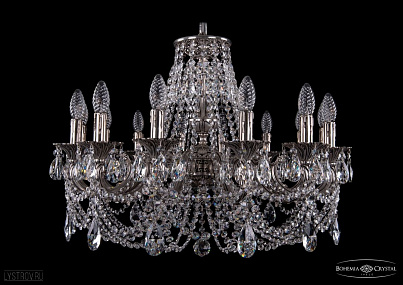 Литая подвесная люстра с хрусталем Bohemia IVELE Crystal 1702/14/265/C/NB