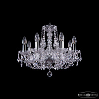 Хрустальная подвесная люстра Bohemia IVELE Crystal 1406/8/160/Ni/Leafs