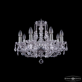 Хрустальная подвесная люстра Bohemia IVELE Crystal 1406/8/160/Ni/Leafs