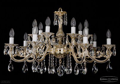 Литая подвесная люстра с хрусталем Bohemia IVELE Crystal 1703/14/320/A/GW