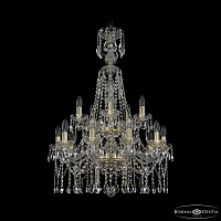 Большая хрустальная люстра Bohemia IVELE Crystal 1413/10+5/220/XL-92/2d G