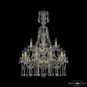 Большая хрустальная люстра Bohemia IVELE Crystal 1413/10+5/220/XL-92/2d G