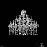 Большая хрустальная люстра Bohemia IVELE Crystal 1413/12+6/360/2d Ni