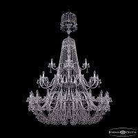 Большая хрустальная люстра Bohemia IVELE Crystal 1409/20+10+5/530/XL-203/3d Ni