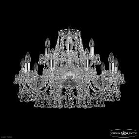 Хрустальная подвесная люстра Bohemia IVELE Crystal 1409/10+5/240 Ni