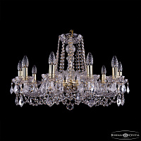 Хрустальная подвесная люстра Bohemia IVELE Crystal 1402/10/240/G/Leafs