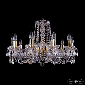 Хрустальная подвесная люстра Bohemia IVELE Crystal 1402/10/240/G/Leafs
