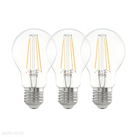 Комплект из 3-х светодиодных филаментных ламп A60, 6,5W(E27), 2700K EGLO LM_LED_E27 12808