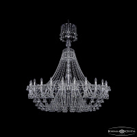 Большая хрустальная люстра Bohemia IVELE Crystal 1409/24/530/XL-160 Ni