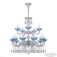 Большая хрустальная люстра Bohemia IVELE Crystal AL78101/10+5/250/2D A WMN P Aquamarine/M-1H